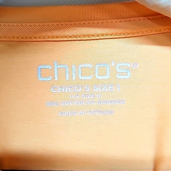 Chico's Soft Tangerine Perfect Tee - Picture 3 of 7